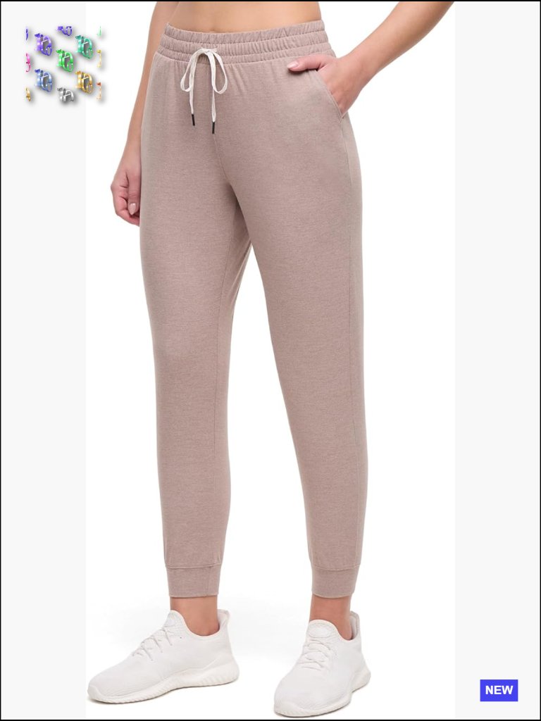 Women's Drawcord Jogger Cuffed Relaxed Fit Sweatpants With Pockets
